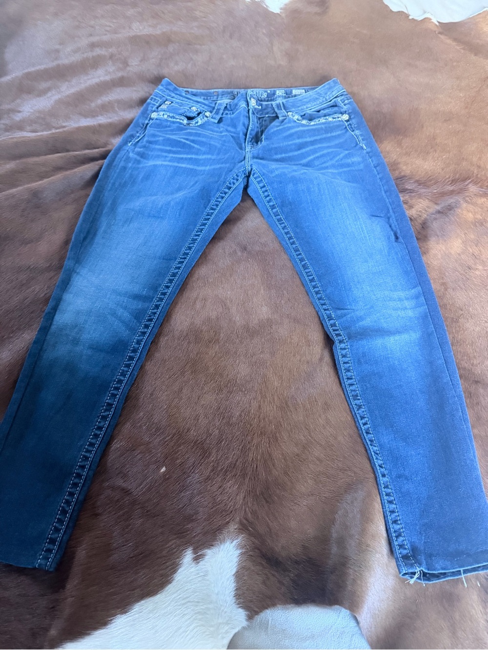 Miss Me Dark Denim Faded Skinny Jeans